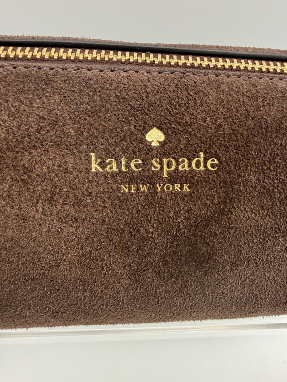 Kate Spade Roulette Suede Medium Shoulder Bag Hot Fudge Brown - Picture 2 of 16